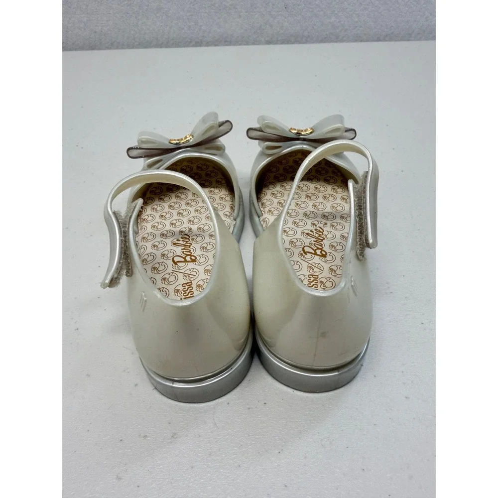 Mini Melissa x Barbie Sweet Love Jelly Flats Pearlescent Toddler 10 US 27 EU